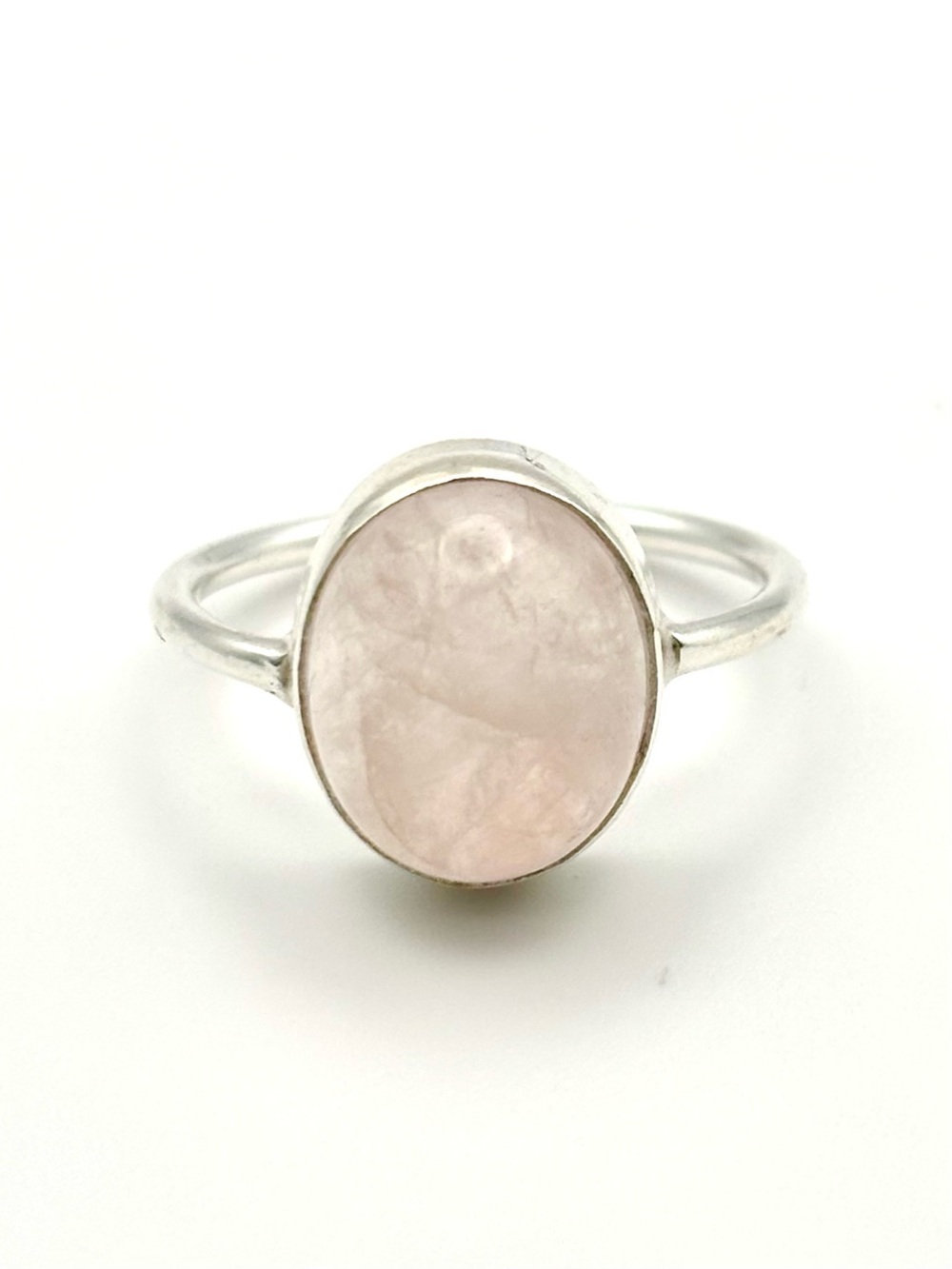 Sterling silver rose quartz ring (size 6)